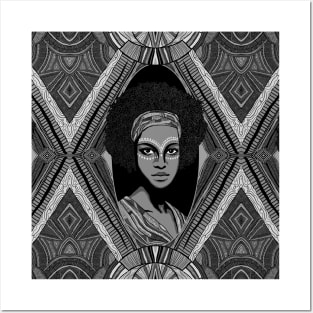 Black and White African Goddess Posters and Art